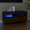 Image de vidaXL Meuble TV avec lumières LED chêne marron 80x35x40 cm815725