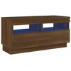 Image de vidaXL Meuble TV avec lumiÃ¨res LED ChÃªne marron 80x35x40 cm
