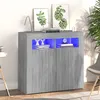 Image de vidaXL Buffet avec lumières LED sonoma gris 80x35x75 cm815730