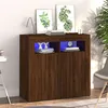 Image de vidaXL Buffet avec lumières LED chêne marron 80x35x75 cm815731