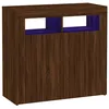 Image de vidaXL Buffet avec lumiÃ¨res LED ChÃªne marron 80x35x75 cm