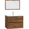 Image de vidaXL Vidaxl Ensemble De Meubles De Salle De Bain 2 Pcs Chêne Fumé Bois