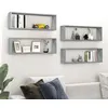 Image de vidaXL Étagères murales cubiques 4 pcs Sonoma gris 80x15x26,5 cm