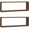 Image de vidaXL Vidaxl Étagères Murales Cubiques 2 Pcs Chêne Marron 80x15x26,5 Cm