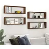 Image de vidaXL Étagères murales cubiques 4 pcs Chêne marron 80x15x26,5 cm