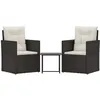 Image de Vidaxl Mobilier D'extÃ©rieur 3 Pcs Avec Coussins RÃ©sine TressÃ©e Noir