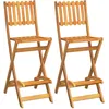 Image de Vidaxl Tabourets De Bar D'extÃ©rieur Pliants 2 Pcs Bois Massif D'acacia