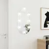 Image de vidaXL Miroir avec éclairage LED 80x40 cm Verre Ovale3102975