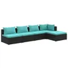 Image de Vidaxl Salon De Jardin 5 Pcs Avec Coussins RÃ©sine TressÃ©e Noir