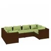 Image de Vidaxl Salon De Jardin 6 Pcs Avec Coussins RÃ©sine TressÃ©e Marron