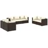 Image de vidaXL Vidaxl Salon De Jardin 7 Pcs Avec Coussins Résine Tressée Marron