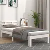 Image de vidaXL Cadre de lit Blanc Bois massif 75x190 cm Petit simple