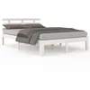Image de vidaXL Cadre de lit Blanc Bois massif 120x190 cm Petit double
