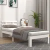 Image de vidaXL Cadre de lit Blanc Bois massif 100x200 cm