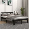 Image de vidaXL Cadre de lit sans matelas noir bois massif 200x200 cm814778