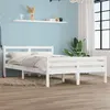 Image de vidaXL Cadre de lit Blanc Bois massif 140x200 cm