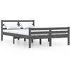 Image de vidaXL Cadre de lit Gris Bois massif 140x200 cm