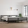 Image de vidaXL Cadre de lit Noir Bois massif 200x200 cm