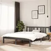 Image de vidaXL Cadre de lit Gris Bois massif 135x190 cm Double