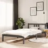 Image de vidaXL Cadre de lit Gris Bois massif 100x200 cm
