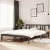 Image de vidaXL Cadre de lit Gris Bois massif 140x200 cm
