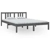 Image de vidaXL Cadre de lit Gris Bois massif 140x200 cm