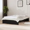 Image de vidaXL Cadre de lit Noir Bois massif 120x190 cm Petit double