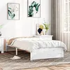 Image de vidaXL Cadre de lit Blanc Bois massif 90x190 cm Simple