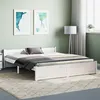 Image de vidaXL Cadre de lit Blanc Bois massif 150x200 cm Très grand