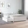 Image de vidaXL Cadre de lit avec tiroirs Blanc 90x190 cm Simple
