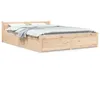 Image de vidaXL Cadre De Lit 140x190 Cm Avec Tiroirs Et Tête De Lit Bois Massif Pin Rangement