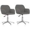 Image de vidaXL Chaises pivotantes de salle Ã  manger 2 pcs Gris clair Tissu