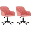 Image de vidaXL Chaises pivotantes à manger lot de 2 Rose Velours