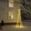 Image de vidaXL Arbre de Noël cône Blanc chaud 108 LED 70x180 cm