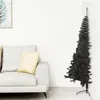 Image de vidaXL Demi sapin de Noël artificiel avec support Noir 240 cm PVC344679