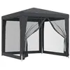 Image de vidaXL Tente de fête 4 parois latérales en maille Anthracite 2.5x2.5 m319224
