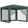 Image de vidaXL Vidaxl Tente De Fête Avec 4 Parois Latérales En Maille Vert 3x3 M Pehd