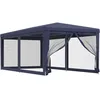 Image de vidaXL Vidaxl Tente De Fête Avec 6 Parois Latérales En Maille Bleu 3x6 M Pehd