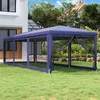 Image de vidaXL Tente de fête avec 8 parois latérales en maille Bleu 3x9 m PEHD