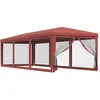 Image de vidaXL Vidaxl Tente De Fête Avec 8 Parois Latérales En Maille Rouge 3x9m Pehd