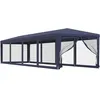 Image de vidaXL Vidaxl Tente De Fête Et 10 Parois Latérales En Maille Bleu 3x12 M Pehd
