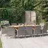 Image de vidaXL Ensemble à manger de jardin 13 pcs avec coussins Gris
