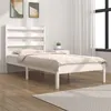 Image de vidaXL Cadre de lit Blanc Bois de pin massif 100x200 cm
