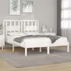 Image de vidaXL Cadre de lit Blanc Bois de pin massif 140x190 cm