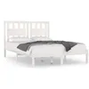 Image de vidaXL Cadre de lit Blanc Bois de pin massif 140x190 cm
