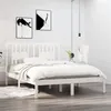 Image de vidaXL Cadre de lit Blanc Bois de pin massif 140x190 cm