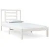 Image de vidaXL Cadre de lit Blanc Bois de pin massif 90x200 cm