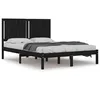 Image de vidaXL Cadre de lit Noir Bois de pin massif 140x190 cm