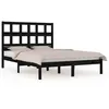 Image de vidaXL Cadre de lit Noir Bois de pin massif 140x190 cm