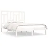 Image de vidaXL vidaXL Cadre de lit Blanc Bois de pin massif 140x190 cm